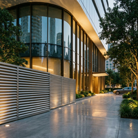 Panneau de clôture extérieur traditionnel en alliage d'aluminium thermolaqué pour la sécurité des escaliers, jardins et cours, à lattes horizontales