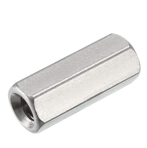 Hex Nut M10 Metric 18mm Length Zinc Plated Fully <b>Threaded</b> Class 8.8 for Pipe Nipple Gas Installation - Product Image 2