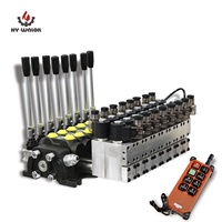 Hy-waloil chariot élévateur 8 bobine électrique 12V 24 volts 1/2 sectionnel contrôlé à distance vanne de contrôle de débit hydraulique pour dépanneurs