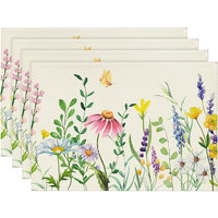 Napperons de fleurs de tournesol écologiques classiques en polyester Tapis de table 12x18 pouces