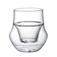 Tasse à café à double vitrage à une bouche Conception en verre fabriqué à la main