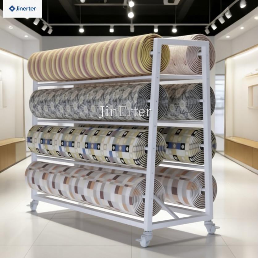 Silk Roll Display Rack Professional Customized Double-Sided Tension Fabric Roll Display Stand ...