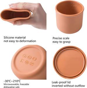 Cuenco seguro para el congelador, recipiente reutilizable de silicona con tapas para almacenar alimentos, microondas, lavavajillas - Product Image 2