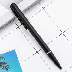 Sleek Thin Soft <b>Rubber</b> Coated Rotating Metal Signature Pen, Plain <b>Matte</b> Custom Engraved Advertising Pen - Product Image 3