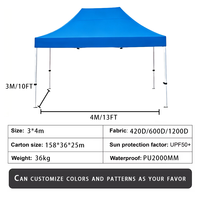 Tente pliante pop-up double face personnalisée, 10x13, imperméable et robuste, pour exposition, marché de rue, vendeur de nourriture
