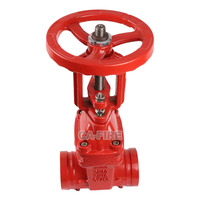 Vanne à opercule rainurée pour système anti-incendie, PN16, en fonte ductile, avec siège souple, extrémité rainurée, DN50-DN300