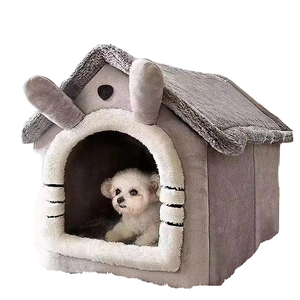 Cute Luxury Solid Square Cartoon Summer Winter Cat Dog Pet Bed Tent Soft Plush Removable Washable Cave Fashion Modern XL - Product Image 4