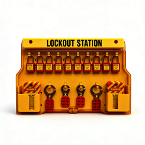 Stazione di Blocco e Etichettatura (Lockout Tagout) in PVC ad Alta Sicurezza, Resistente e Impermeabile, con <span class=keywords><strong>Serratura</strong></span> <span class=keywords><strong>a</strong></span> Combinazione, Capacità 10-20, Stazione LOTO di Sicurezza - Product Image 3