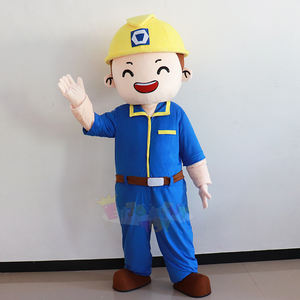 زي تنكري كرتوني على شكل عامل معتمد من CE، مقاس للكبار قابل للتخصيص، زي تميمة للشركات الصناعية - Product Image 3