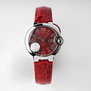 Reloj de Pulsera de Lujo de Diseñador Reconocido, Esfera Roja Ango, Movimiento Mecánico, Cristal de Zafiro, Correa de Cuero, Reloj de Alta Calidad con Puntero - Product Image 1
