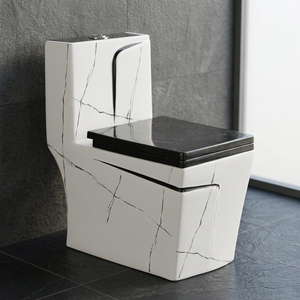 WC monobloc moderne en céramique, à poser au sol, à chasse directe, pour projets - Product Image 3