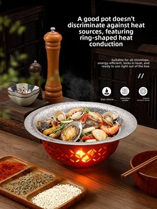 Plato para Paella de Acero Inoxidable de Gran Tamaño, Sartén Antiadherente Gruesa para Hot Pot con Estufa de Alcohol para Hostelería y Catering - Product Image 3