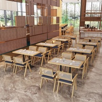 Ensemble de chaises de table de canapé en bois massif moderne pour cafés magasins de nouilles restaurants occidentaux salle à manger avec chaîne de bar