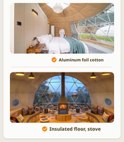 Nouvelle Arrivée Dôme Hôtelier de Luxe Quatre Saisons Personnalisé en Acier et PVC, Tente de Glamping Préfabriquée, Dôme Géodésique en Verre pour Événements