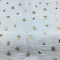 100% Baumwolle Crinkle Doppellagiger Musselin-Stoff mit Folie, Leichtgewichtig für Damenkleider, Röcke & Heimdekoration