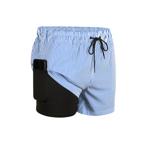 Shorts de bain imperméables à séchage rapide pour hommes avec logo personnalisé, doublure intérieure en maille respirante, shorts de plage pour les vacances, OEM - Product Image 6