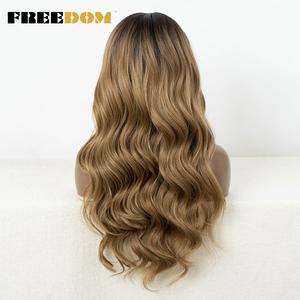 วิกผมสังเคราะห์แบบลูกไม้ด้านหน้าสำหรับผู้หญิง 13x7 HD Lace ทรงลอนยาวสีน้ำตาล  ถอนขนแล้ว ใช้สำหรับคอสเพลย์หรือใช้ในชีวิตประจำวัน น้ำหนัก 250 กรัม - Product Image 5