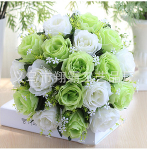 Ramo de Flores Artificiales, 18 Cabezas de Rosas de Plástico con Tallos, Flores Artificiales para Ramos de Novia, Centro de Mesa para Bodas - Product Image 2