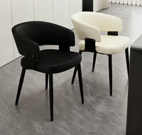 Chaises de salle à manger de luxe modernes, tabourets de comptoir pour la maison, l'hôtel et les jeux de cartes, avec dossier réglable et structure métallique