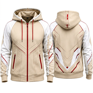 Veste polaire à capuche pour homme Long Mission, manches raglan, fermeture éclair, respirante, coupe classique, 100% coton, vêtements d'hiver - Product Image 2