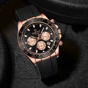 NAVIFORCE 8054 Montre-bracelet créative multifonction pour homme avec affichage de la date, bracelet en silicone souple, montres étanches pour le sport, chronographe - Product Image 5