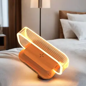 מנורת שולחן מיני מלוטשת ניתנת לעמעום עם זרוע מסתובבת מקור אור LED בקרת מגע גוף ABS לחדר שינה עיצוב בית חווה אלגנטי