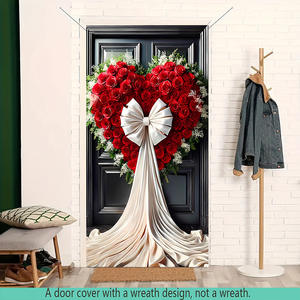 Bannière de <span class=keywords><strong>porte</strong></span> personnalisable pour la Saint-Valentin, motif ballons d'amour rouges, pour la maison, les fêtes, les célébrations et les mariages - Product Image 3