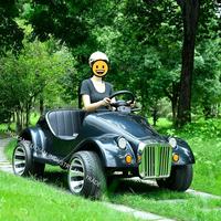 Voiture électrique à essence mini classique vintage, kart à pédales parent-enfant, buggy biplace avec frein auxiliaire pour adultes et enfants
