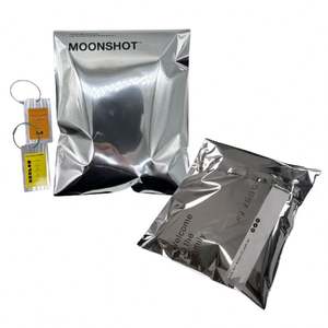 Sac d'expédition en aluminium métallisé argenté avec logo personnalisé, bande adhésive, sac d'expédition en polyéthylène pour vêtements - Product Image 1