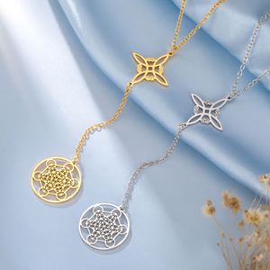 Collar con Colgante Metatrón <span class=keywords><strong>de</strong></span> Nudo <span class=keywords><strong>de</strong></span> Bruja en Acero Inoxidable Vintage Myshape, Joyería <span class=keywords><strong>de</strong></span> Moda Geométrica Mística Espiritual, Amuleto <span class=keywords><strong>de</strong></span> <span class=keywords><strong>Buena</strong></span> <span class=keywords><strong>Suerte</strong></span> - Product Image 5