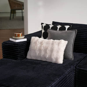 أريكة قماشية بتصميم كريمي صغيرة لغرفة المعيشة العائلية صف مستقيم بلوري تكنولوجي - Product Image 5