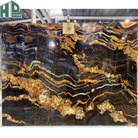 Brésil Univers Cosmique Noir et Or Dalle De Granit pour Le Luxe Populaire Élégant Exquis Shinning Environnement Harmonieux
