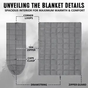 NPOT Insulation Puffy Camping Blankets for Cold Weather Warm   Packable Camping Quilt with Zipper