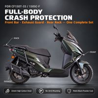 Barre de protection pour moto 22 mm en acier carbone noir mat anti-chute avec porte-bagages arrière