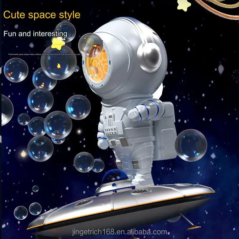 Nueva máquina de burbujas de astronauta, juguete soplador de burbujas recargable de astronauta giratorio completamente automático transfronterizo