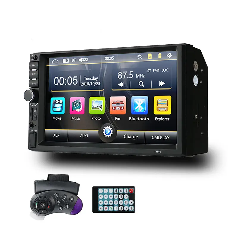 Reproductor mp5 para coche, sistema Android e IOS, 7 pulgadas, mirror link, audio estéreo, BT, 2 din