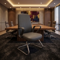 Chaise de bureau ergonomique en cuir de qualité supérieure, sans roulettes, confortable pour les hôtels et les écoles, mobilier commercial