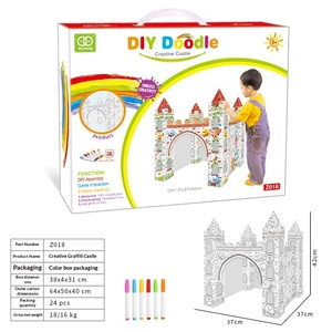 Casa de Papel para Dibujar y Pintar para Niños, Modelo de <span class=keywords><strong>Castillo</strong></span> Tridimensional para Manualidades, 40 Piezas, Ensamblaje Hecho a Mano - Product Image 2