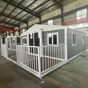 บ้านสำเร็จรูปขนาดใหญ่ 20 ฟุต 40 ฟุต แบบขยายได้ บ้านวิลล่าสองห้องนอน บ้านสำเร็จรูปเคลื่อนย้ายได้ ผนังเหล็กแซนด์วิช หรูหรา - Product Image 1