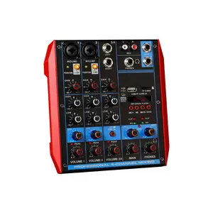 AE-4 Audio Mixer 4 Channel USB Bluetooth 48V Phantom Power Reverb Effect for Recording