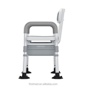 Silla de Ducha y Comodidad <span class=keywords><strong>para</strong></span> el Lado de la Cama, Ajustable en 6 Niveles de Altura con Ventosas, Resistente, Portátil y Ligera <span class=keywords><strong>para</strong></span> Personas Mayores - Product Image 4