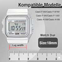 Bracelets de montre en nylon de 18 mm pour Casio F91W/Casio AE-1300/AE-1200/AE-1000/F-108/W-217H/W-218H/A158W/A168W/SGW-300H/W-800H