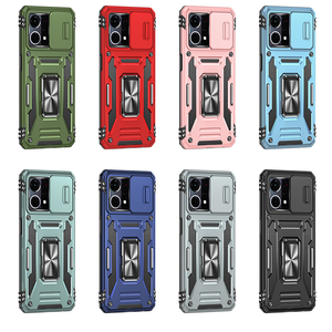 Oppo Reno <span class=keywords><strong>7</strong></span> Pro 4G coque de téléphone anneau rotatif armure conception PC matériel bouton couverture Mobile fenêtre poussoir <span class=keywords><strong>Protection</strong></span> anti-empreintes digitales - Product Image 1