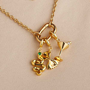 <span class=keywords><strong>Collana</strong></span> Fai-da-Te con Ciondolo in Rame e Zircone, Placcata in Oro 18K, Regalo Perfetto <span class=keywords><strong>per</strong></span> <span class=keywords><strong>Lei</strong></span> con Stile Senza Tempo <span class=keywords><strong>per</strong></span> San Valentino - Product Image 5