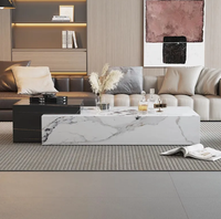 Table basse carrée multifonctionnelle en marbre, style moderne et épuré, pour salon de villa, style ferme, qualité E1, écologique, extensible
