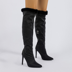 <span class=keywords><strong>Bottes</strong></span> à talons hauts et <span class=keywords><strong>fins</strong></span> pour femme, <span class=keywords><strong>bottes</strong></span> à manches pointues en dentelle, à la mode, au-dessus du genou, <span class=keywords><strong>bottes</strong></span> longues pour femme, nouvelle collection 2022 - Product Image 3