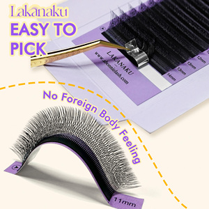 Extension ciglia a W LAKANAKU 3D 4D 5D 6D 7D 8D, ciglia a W naturali morbide pre-assemblate effetto Bloom per trucco di bellezza - Product Image 5