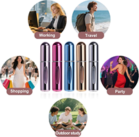 Mini flacon vaporisateur de parfum rechargeable portable, format voyage, 5 ml, avec sac de voyage et de transport