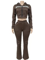 Ensemble veste zippée réversible respirante pour femme et sweat à capuche sportif brodé décontracté en nylon/coton