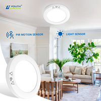 Plafonnier LED moderne à encastrer certifié ETL, 7 pouces, 12W, avec détecteur de mouvement PIR, IP44, pour couloir et hall intérieurs